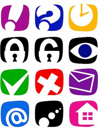 set of colored icons for the Internet Stock Photo - Budget Royalty-Free & Subscription, Code: 400-06453759
