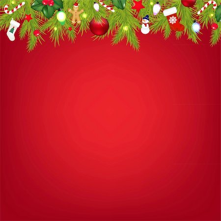 simsearch:400-07105067,k - Xmas Border With Color Garland With Gradient Mesh, Vector Illustration Stock Photo - Budget Royalty-Free & Subscription, Code: 400-06464114