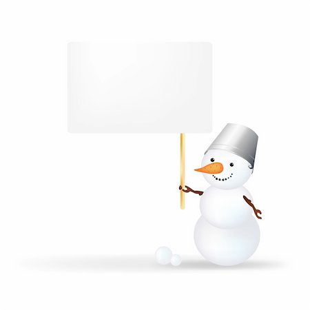 simsearch:400-07896754,k - Christmas Snowman With Announcement, Isolated On White Background With Gradient Mesh, Vector Illustration Photographie de stock - Aubaine LD & Abonnement, Code: 400-06464111