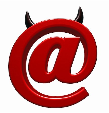 simsearch:400-06458048,k - email symbol with horns on white background - 3d illustration Photographie de stock - Aubaine LD & Abonnement, Code: 400-06464123