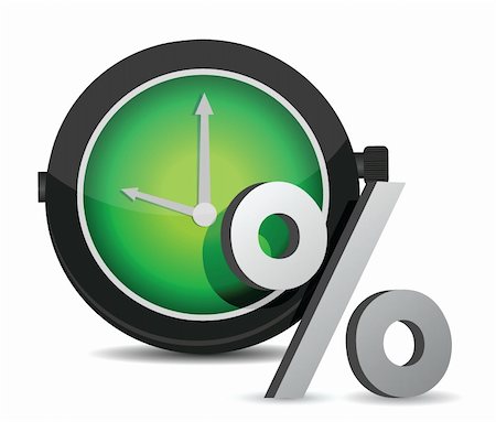 financial portfolio - watch percentage illustration design over a white background Stock Photo - Budget Royalty-Free & Subscription, Code: 400-06464175