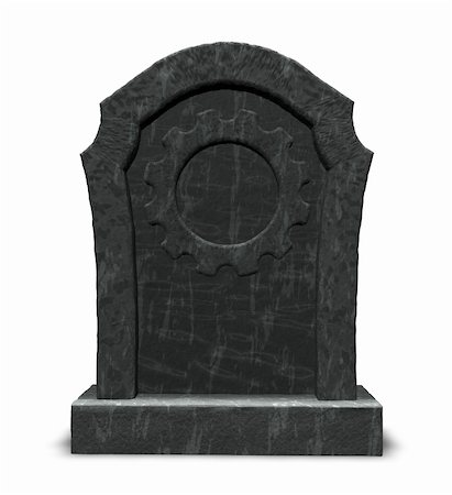 simsearch:400-04626291,k - gravestone with gear wheel - 3d illustration Fotografie stock - Microstock e Abbonamento, Codice: 400-06464451