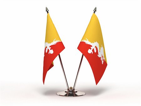 simsearch:400-06105879,k - Miniature Flag of Bhutan (Isolated with clipping path) Photographie de stock - Aubaine LD & Abonnement, Code: 400-06464628