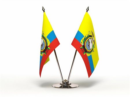 simsearch:400-07294159,k - Miniature Flag of Equador (Isolated with clipping path) Stock Photo - Budget Royalty-Free & Subscription, Code: 400-06464634