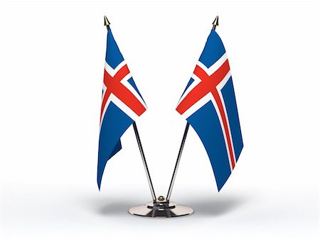 simsearch:400-06395631,k - Miniature Flag of Iceland (Isolated with clipping path) Photographie de stock - Aubaine LD & Abonnement, Code: 400-06464637