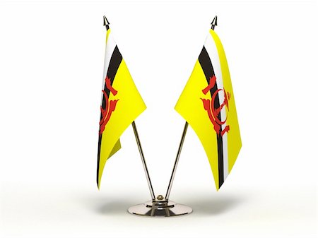 simsearch:400-07294159,k - Miniature Flag of Brunei (Isolated with clipping path) Stock Photo - Budget Royalty-Free & Subscription, Code: 400-06464630