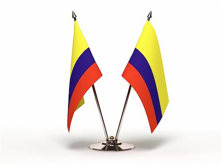 simsearch:400-07294142,k - Miniature Flag of Colombia (Isolated with clipping path) Stock Photo - Budget Royalty-Free & Subscription, Code: 400-06464633