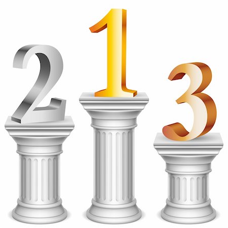 placing podium - Three antique columns with numbers. Stock Photo - Budget Royalty-Free & Subscription, Code: 400-06460098