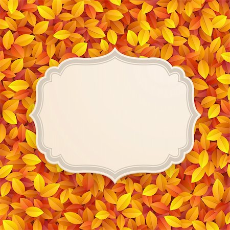Vintage card on autumn leaves texture. Vector illustration. Stock Photo - Budget Royalty-Free & Subscription, Code: 400-06460276