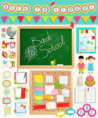 simsearch:400-06460331,k - Back to school scrapbook elements. Vector illustration. Stock Photo - Budget Royalty-Free & Subscription, Code: 400-06460277