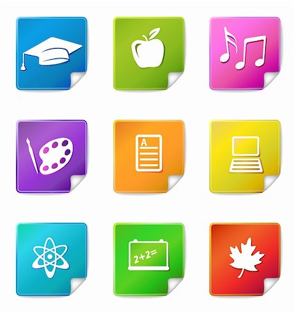 physical education - Education sticker icons  isolated on white background Photographie de stock - Aubaine LD & Abonnement, Code: 400-06460297