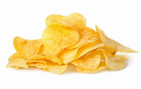 snack cracker white background - Potato chips isolated on a white background Stock Photo - Budget Royalty-Free & Subscription, Code: 400-06460457
