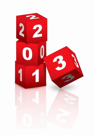 Red and white cubes celebrating coming of 2013 Stock Photo - Budget Royalty-Free & Subscription, Code: 400-06460491