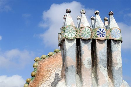 Chimneys of Casa Batllo in Barcelona, Spain Stock Photo - Budget Royalty-Free & Subscription, Code: 400-06460670