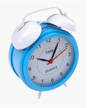 simsearch:400-04293721,k - Blue alarm clock. Isolated render on a white background Fotografie stock - Microstock e Abbonamento, Codice: 400-06460680