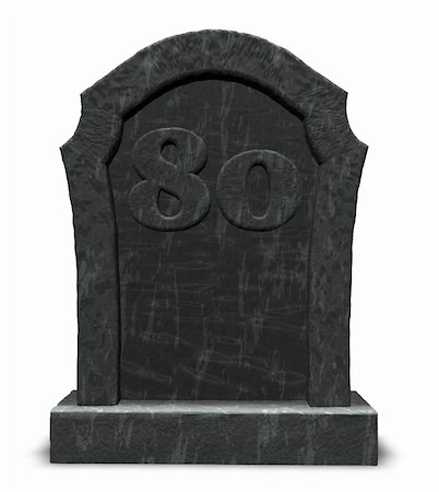 simsearch:400-06366826,k - gravestone with number eighty on white background - 3d illustration Stock Photo - Budget Royalty-Free & Subscription, Code: 400-06460778