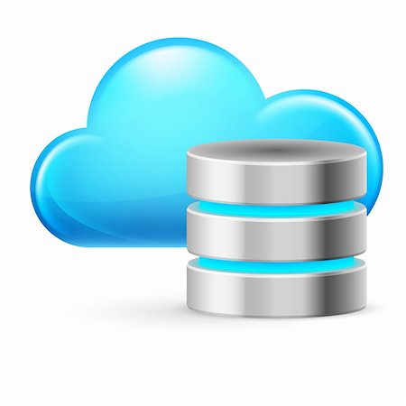 data backup - Cloud computing and Database. Illustration on white background Stock Photo - Budget Royalty-Free & Subscription, Code: 400-06461566