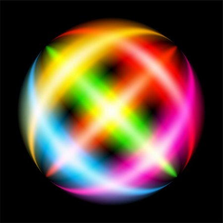 simsearch:400-04635516,k - Abstract Rainbow Ray. Sphere. Illustration on black Stock Photo - Budget Royalty-Free & Subscription, Code: 400-06461570