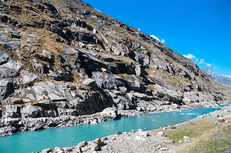 Water melt from himalaya range, route from Manali to Leh, India Photographie de stock - Aubaine LD & Abonnement, Code: 400-06461677