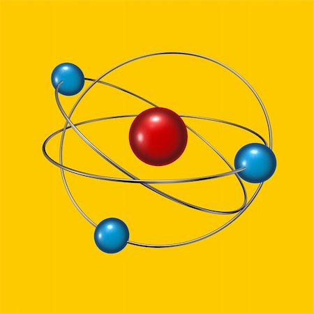 simsearch:400-05126420,k - molecule model on yellow background - 3d illustration Stock Photo - Budget Royalty-Free & Subscription, Code: 400-06461787