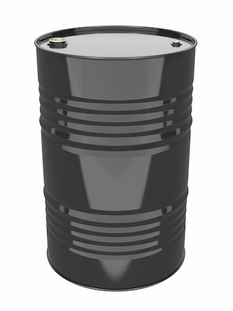 Black Industrial Barrel. Isolated on white. Stock Photo - Budget Royalty-Free & Subscription, Code: 400-06461945