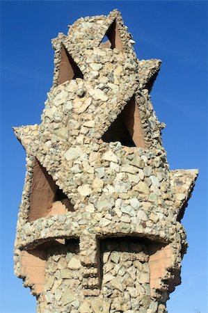 simsearch:400-05302356,k - Chimney of Palau Guell in Barcelona, Spain Foto de stock - Super Valor sin royalties y Suscripción, Código: 400-06462054