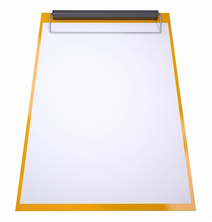 simsearch:400-08132580,k - Orange clipboard. Isolated render on a white background Stock Photo - Budget Royalty-Free & Subscription, Code: 400-06462274