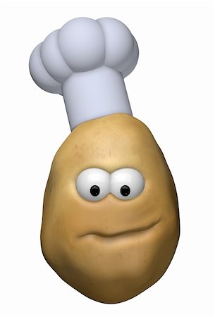 simsearch:400-04351737,k - funny potato with cook hat - 3d illustration Stock Photo - Budget Royalty-Free & Subscription, Code: 400-06462305