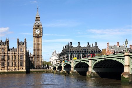 Big Ben and Westminster bridge, London Photographie de stock - Aubaine LD & Abonnement, Code: 400-06462550