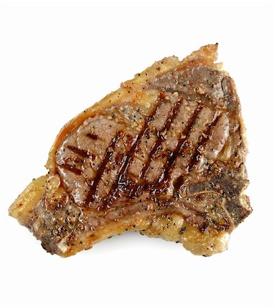 Grilled T-Bone Steak On White Background Photographie de stock - Aubaine LD & Abonnement, Code: 400-06462920