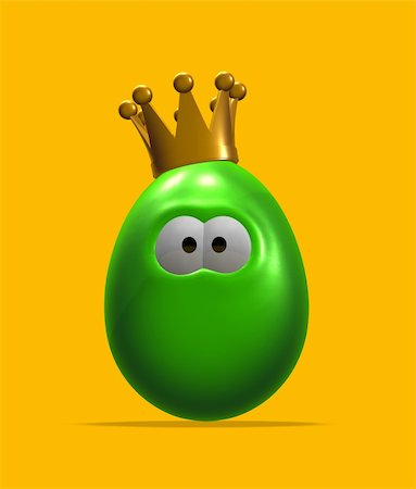 easter egg with crown - 3d illustration Stock Photo - Budget Royalty-Free & Subscription, Code: 400-06463219