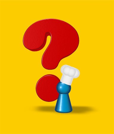 simsearch:400-04665113,k - question mark with cook character - 3d illustration Stock Photo - Budget Royalty-Free & Subscription, Code: 400-06463227