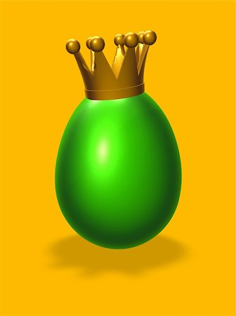 easter egg with crown - 3d illustration Stock Photo - Budget Royalty-Free & Subscription, Code: 400-06463611