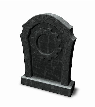simsearch:400-04626291,k - gravestone with gear wheel - 3d illustration Fotografie stock - Microstock e Abbonamento, Codice: 400-06463735