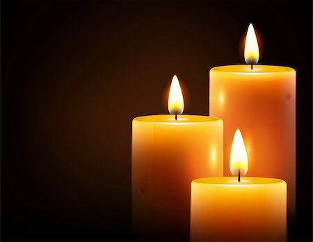 simsearch:400-03947112,k - Vector illustration of three yellow candles on dark background Foto de stock - Super Valor sin royalties y Suscripción, Código: 400-06475718