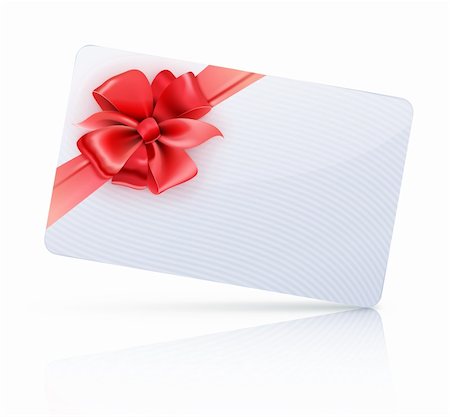 simsearch:400-04233255,k - Vector illustration of decorated gift card with red ribbons and bow Foto de stock - Super Valor sin royalties y Suscripción, Código: 400-06475711