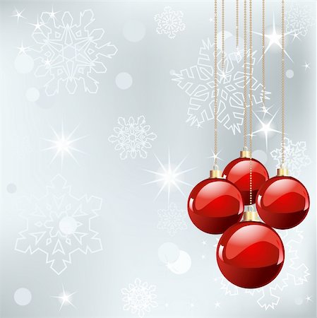 red christmas invitation - Christmas place card with red balls Stock Photo - Budget Royalty-Free & Subscription, Code: 400-06476268