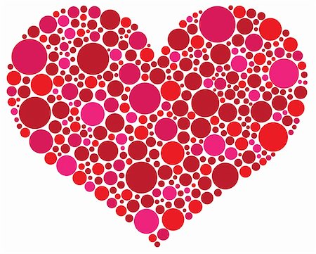 simsearch:400-06630484,k - Valentines Day Love Heart Shape Silhouette in Pink and Red Polka Dots Illustration Stock Photo - Budget Royalty-Free & Subscription, Code: 400-06476966