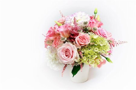 peonies vase - Bouquet alstroemeria, peony and rose on white isolated background Stock Photo - Budget Royalty-Free & Subscription, Code: 400-06477005