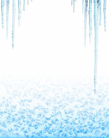 snowflakes on window - Icicles. Isolated over white Photographie de stock - Aubaine LD & Abonnement, Code: 400-06478062