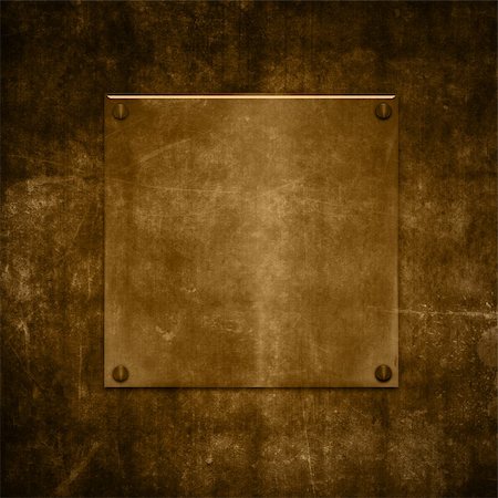simsearch:400-05901999,k - Gold metal plate on a grunge background Stock Photo - Budget Royalty-Free & Subscription, Code: 400-06478113