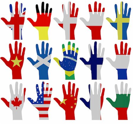 scotland united - Illustration of 15 hands with flag textures Stock Photo - Budget Royalty-Free & Subscription, Code: 400-06478548