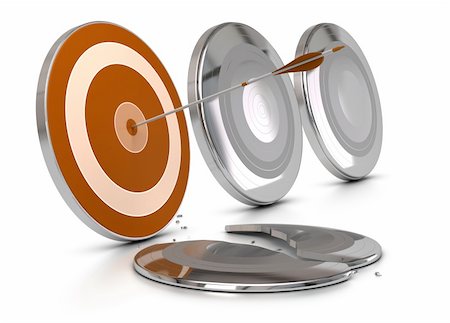 excel - orange target protected by metal armors, one of the metal armor is broken by an arrow, the others are entire, image over white background, concept of overcoming difficulties or problems. Stock Photo - Budget Royalty-Free & Subscription, Code: 400-06478704