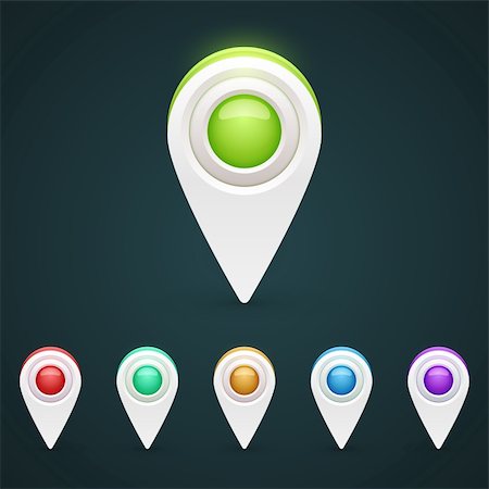 simsearch:400-06413986,k - Vector color GPS pin icons for infographic Stock Photo - Budget Royalty-Free & Subscription, Code: 400-06478765