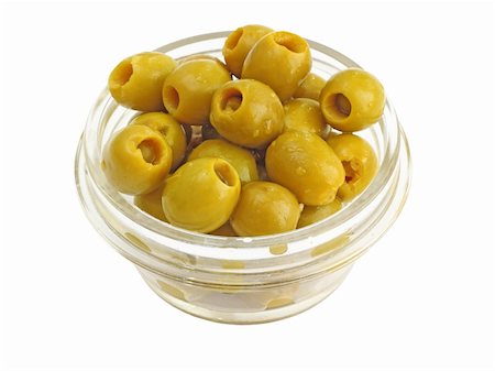 simsearch:400-05666507,k - Green olives in a bowl on a white background Stock Photo - Budget Royalty-Free & Subscription, Code: 400-06479611