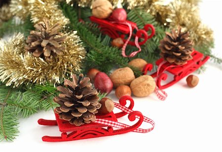 Christmas decoration with sled Stock Photo - Budget Royalty-Free & Subscription, Code: 400-06479769