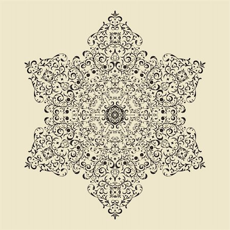 vector vintage hvintage highly detailed hexagon  snowflake, fully editable eps 8 file Stock Photo - Budget Royalty-Free & Subscription, Code: 400-06479993