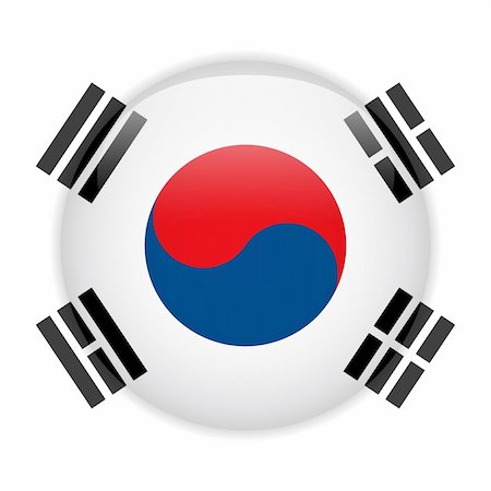 simsearch:400-07032470,k - Vector - South Korea Flag Glossy Button Photographie de stock - Aubaine LD & Abonnement, Code: 400-06471437