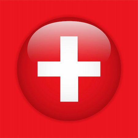 Vector - Switzerland Flag Glossy Button Stock Photo - Budget Royalty-Free & Subscription, Code: 400-06471439