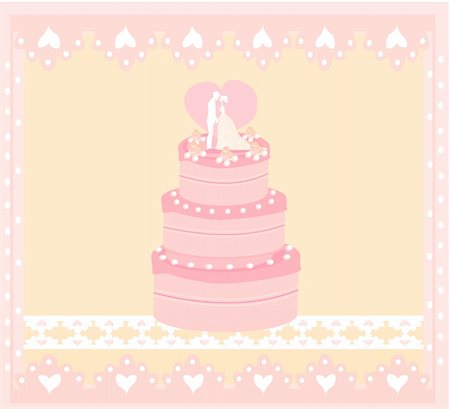 wedding cake card design Stockbilder - Microstock & Abonnement, Bildnummer: 400-06471900